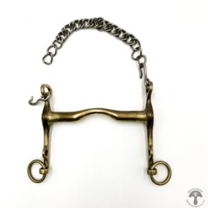 A close up of the front end of a horse bit