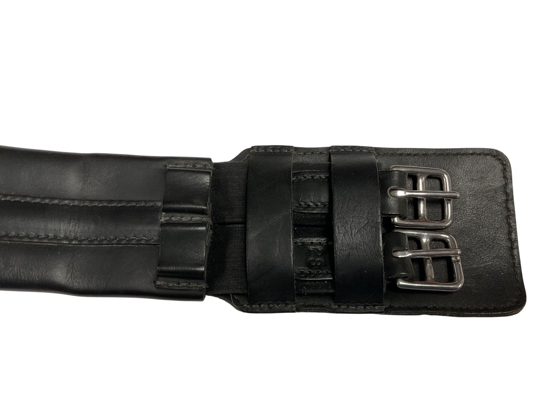 Padded Leather Dressage Girth, 28” BLK