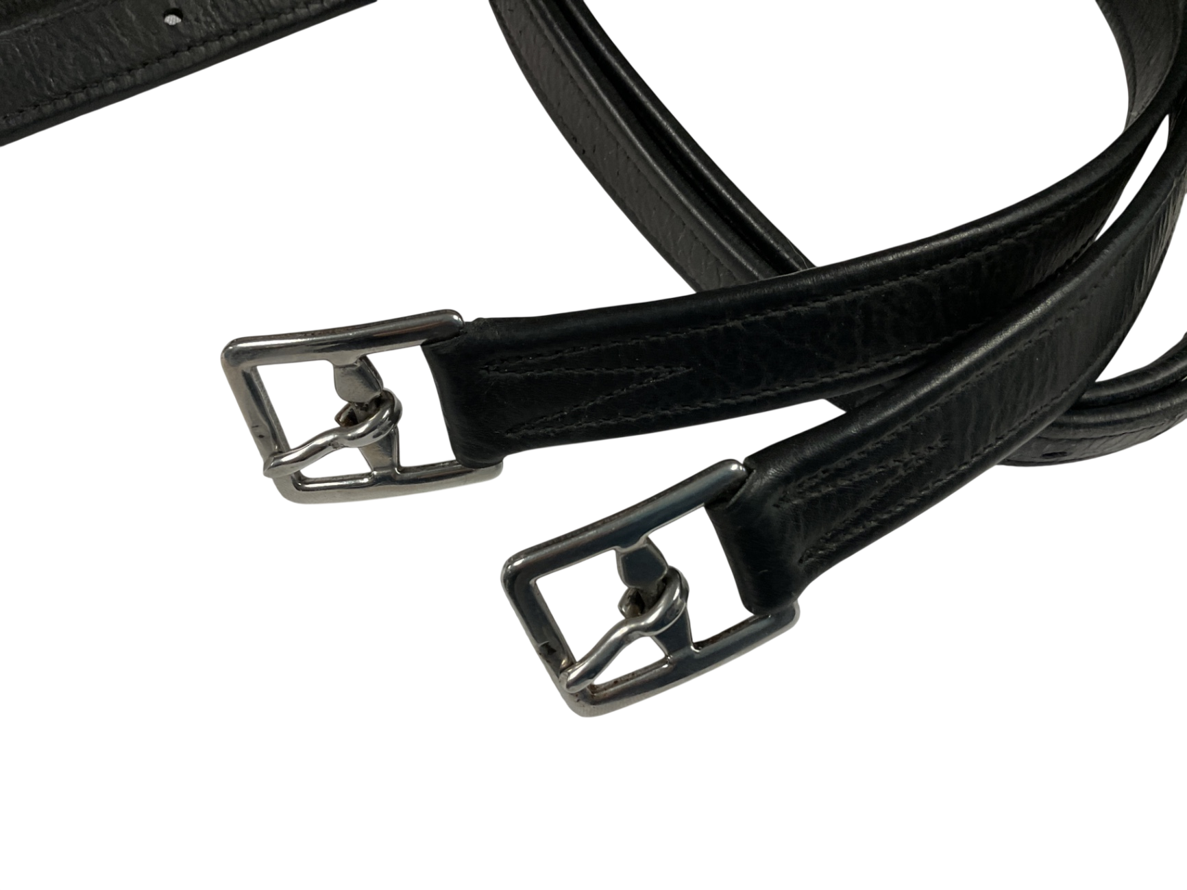 Wrapped Non-Stretch Stirrup Leathers, 140cm Black