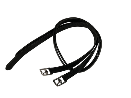 Wrapped Non-Stretch Stirrup Leathers, 140cm Black