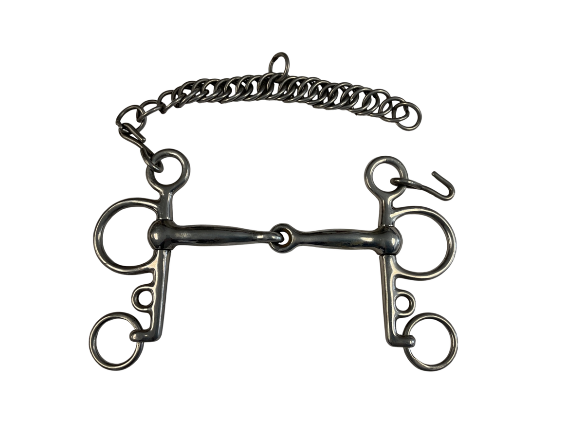Single Jointed Pelham Bit, 5” Silver