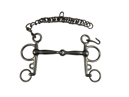 Single Jointed Pelham Bit, 5” Silver