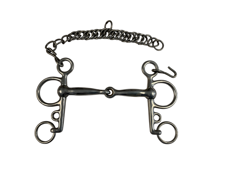 Single Jointed Pelham Bit, 5” Silver