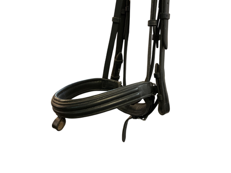 Vespucci Double Raised Snaffle Bridle, FS Black