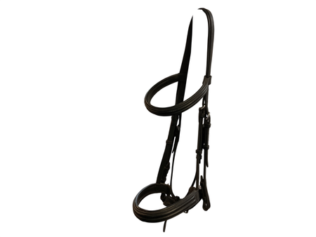 Vespucci Double Raised Snaffle Bridle, FS Black