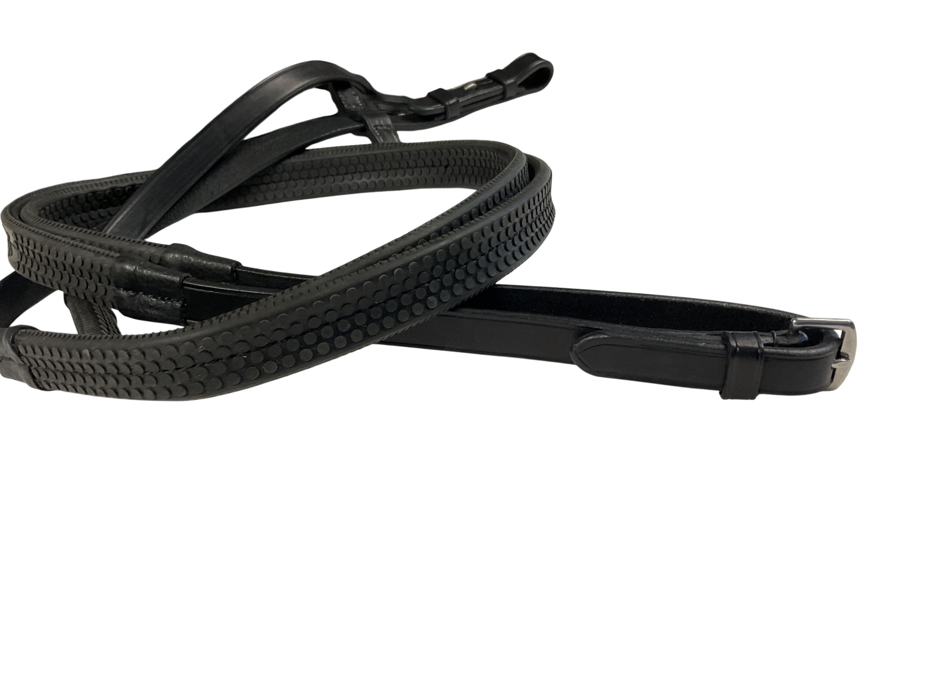 Full Rubber Grip Reins, 51” Black