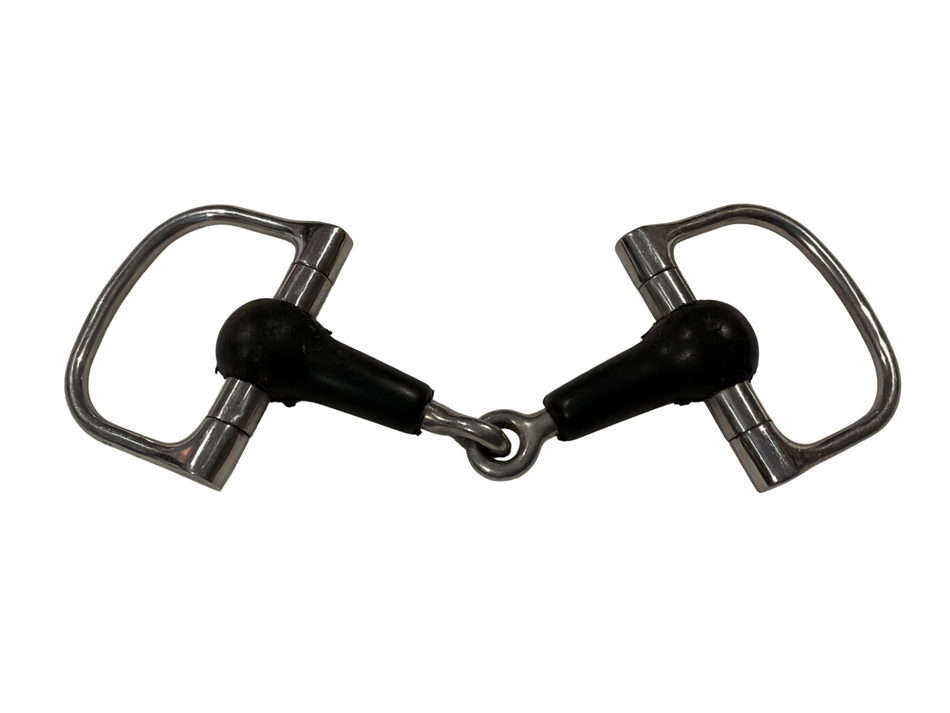 Hunter D Ring Rubber Mouth Snaffle Bit 4.5”