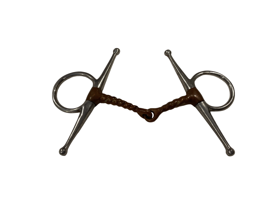 Full Cheek Copper Twist Single Joint Snaffle Bit 4.5”