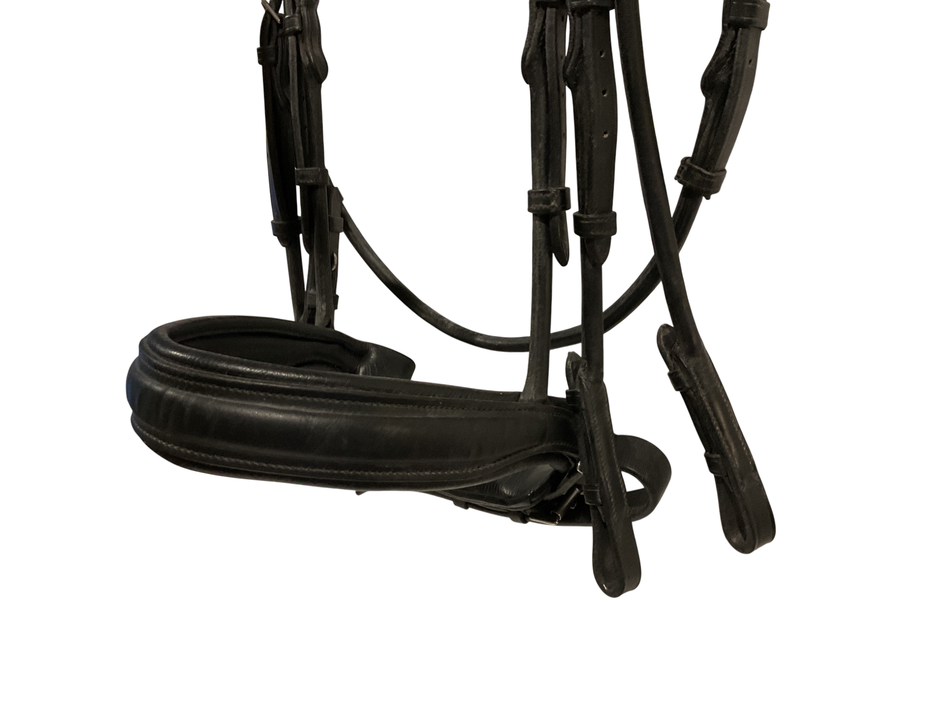 Rolled Double Bridle, Full Size Black