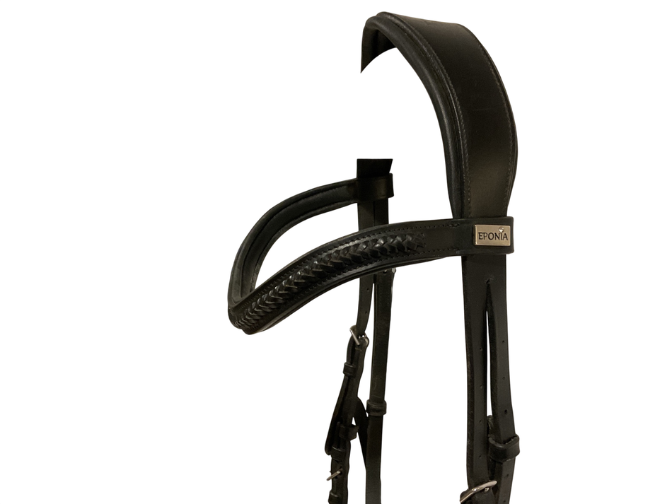 Eponia Hackamore Bridle,Full Size Black