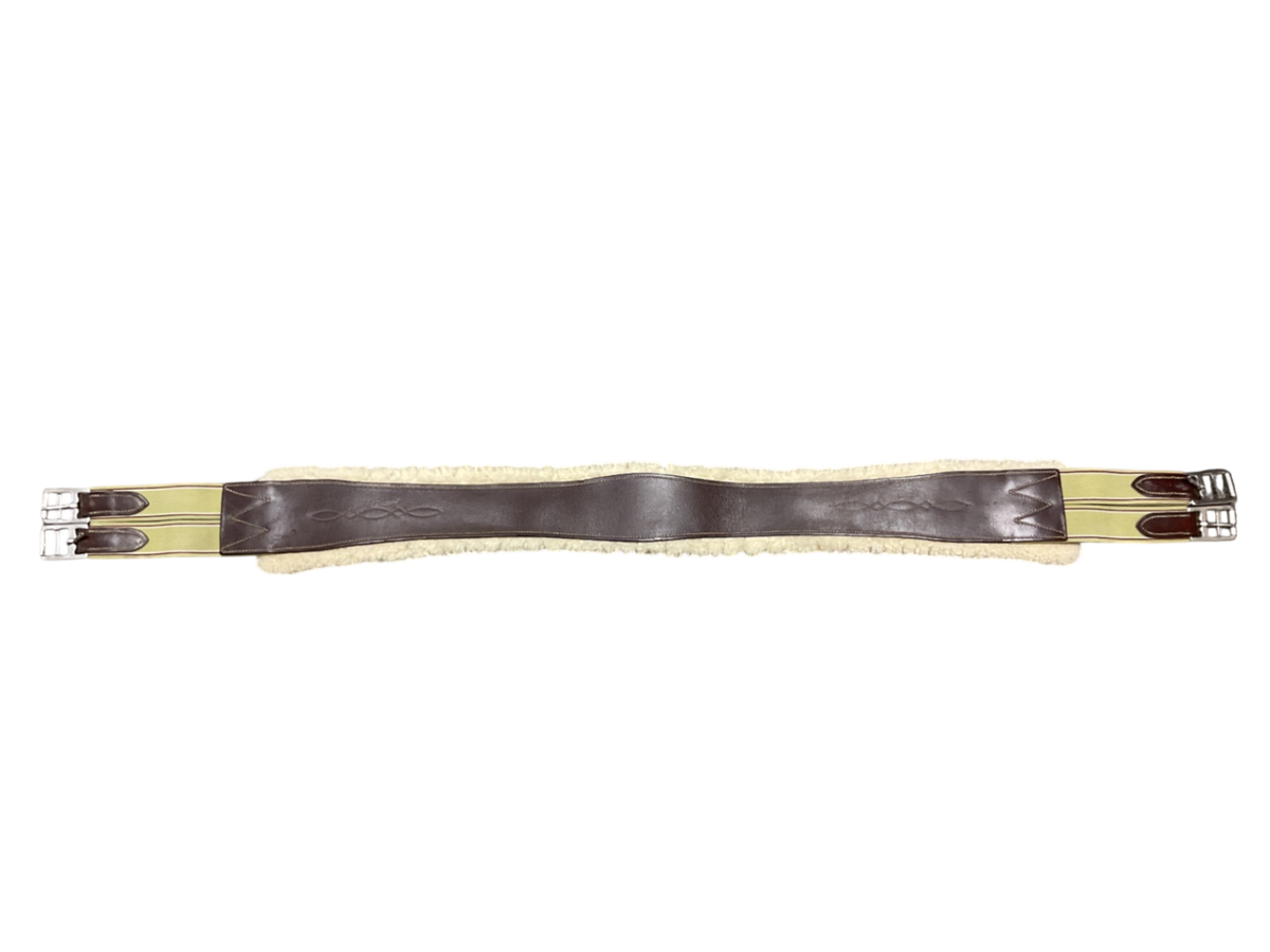 English Long Girth with Hook and Loop Fleece Back 50 Brown