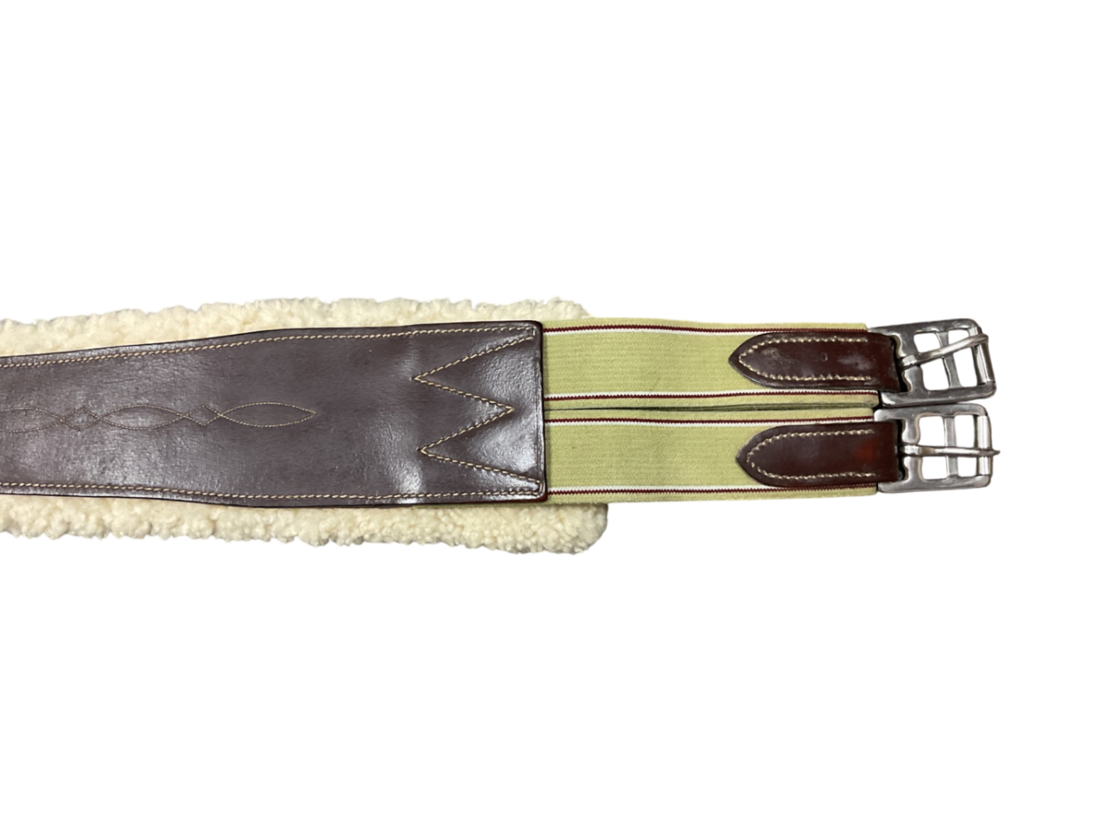 English Long Girth with Hook and Loop Fleece Back 50 Brown