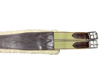 English Long Girth with Hook and Loop Fleece Back 50 Brown