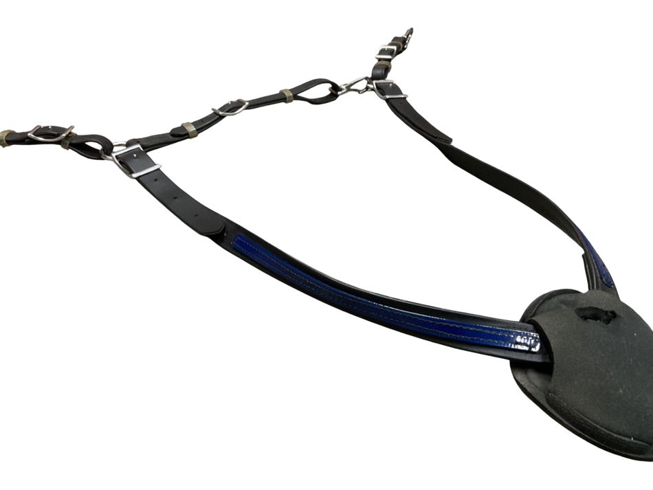 Biothane Breastplate PONY Black and Blue