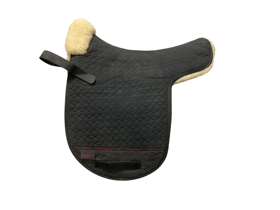 Horse Dream Dressage Shaped Fleece Back Saddle Pad BLK