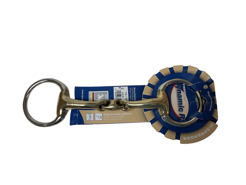 Herm Sprenger Dynamics RS Sensogan Double Joint Eggbutt Bridoon Bit 4.5”