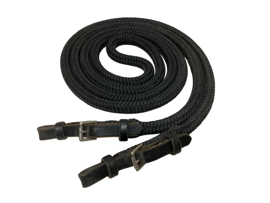 Nylon Rope Reins 9.5’ Black