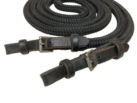 Nylon Rope Reins 9.5’ Black