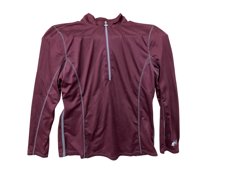 Goode Rider Quarter Zip Top Extra Large Maroon/Gray