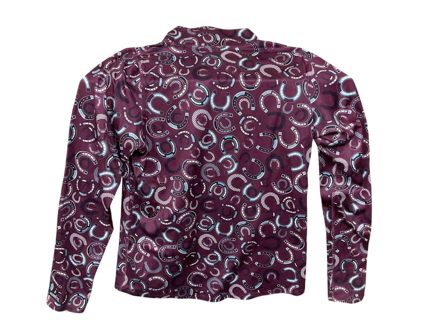 Kerrits Horseshoe Pattern Quarter Zip Top Medium Maroon
