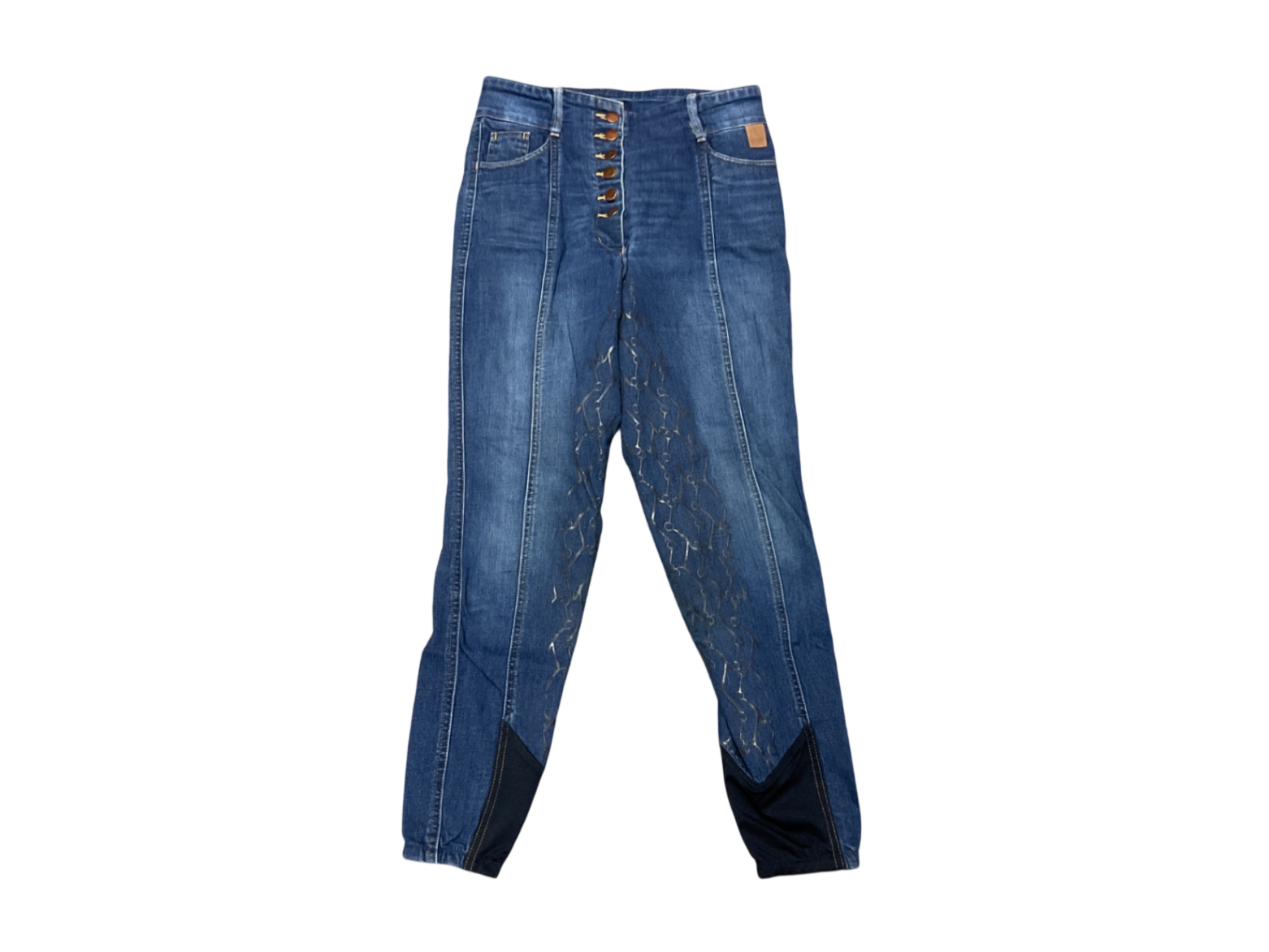 Horze High Waist Silicone Full Seat Denim Breech 28 Blue