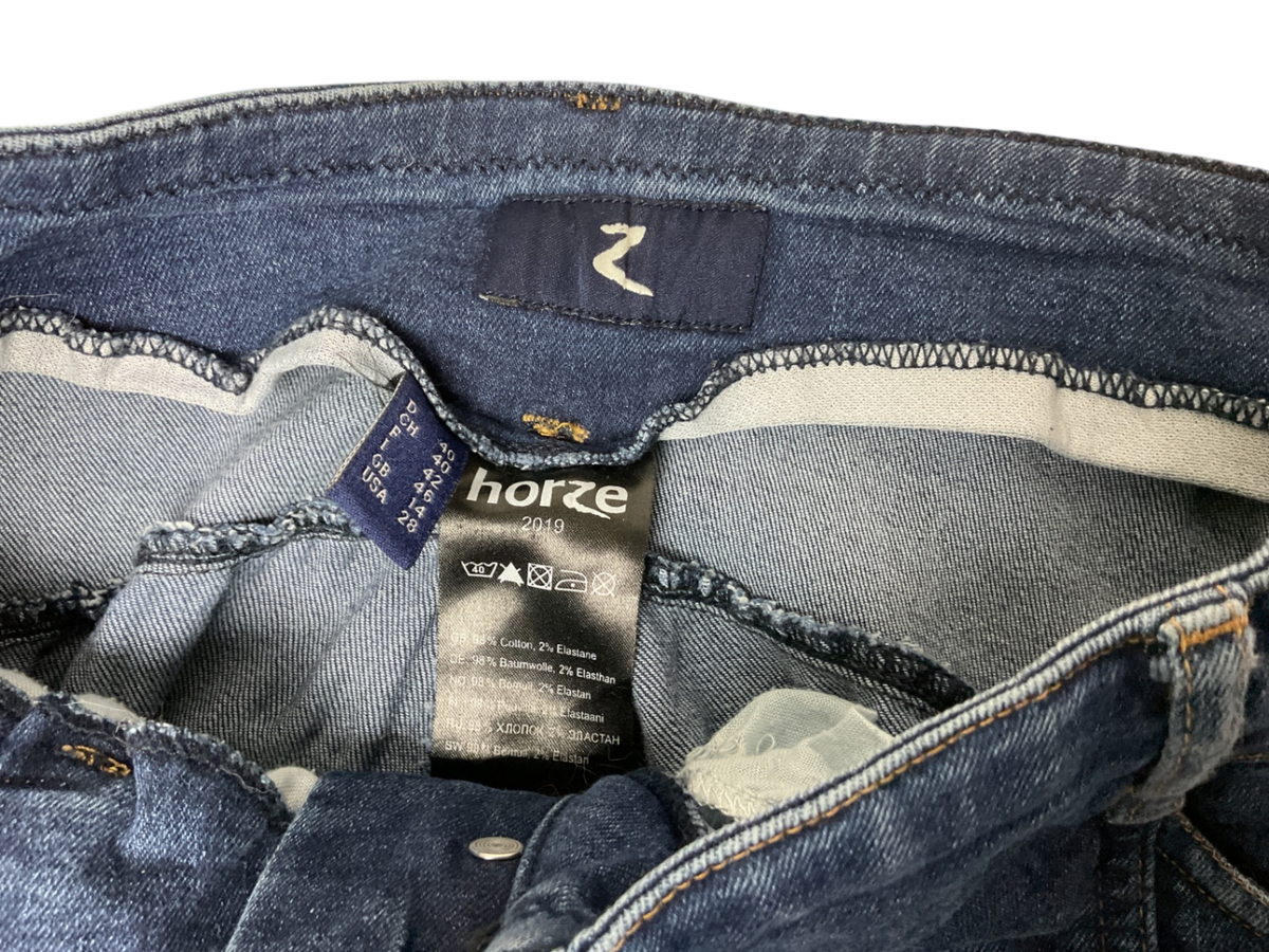 Horze High Waist Silicone Full Seat Denim Breech 28 Blue