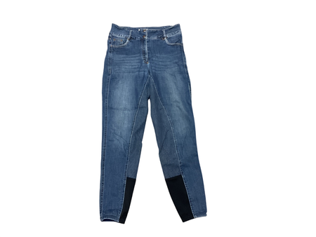 Horze Silicone Full Seat High Waist Denim Breech 28” Blue