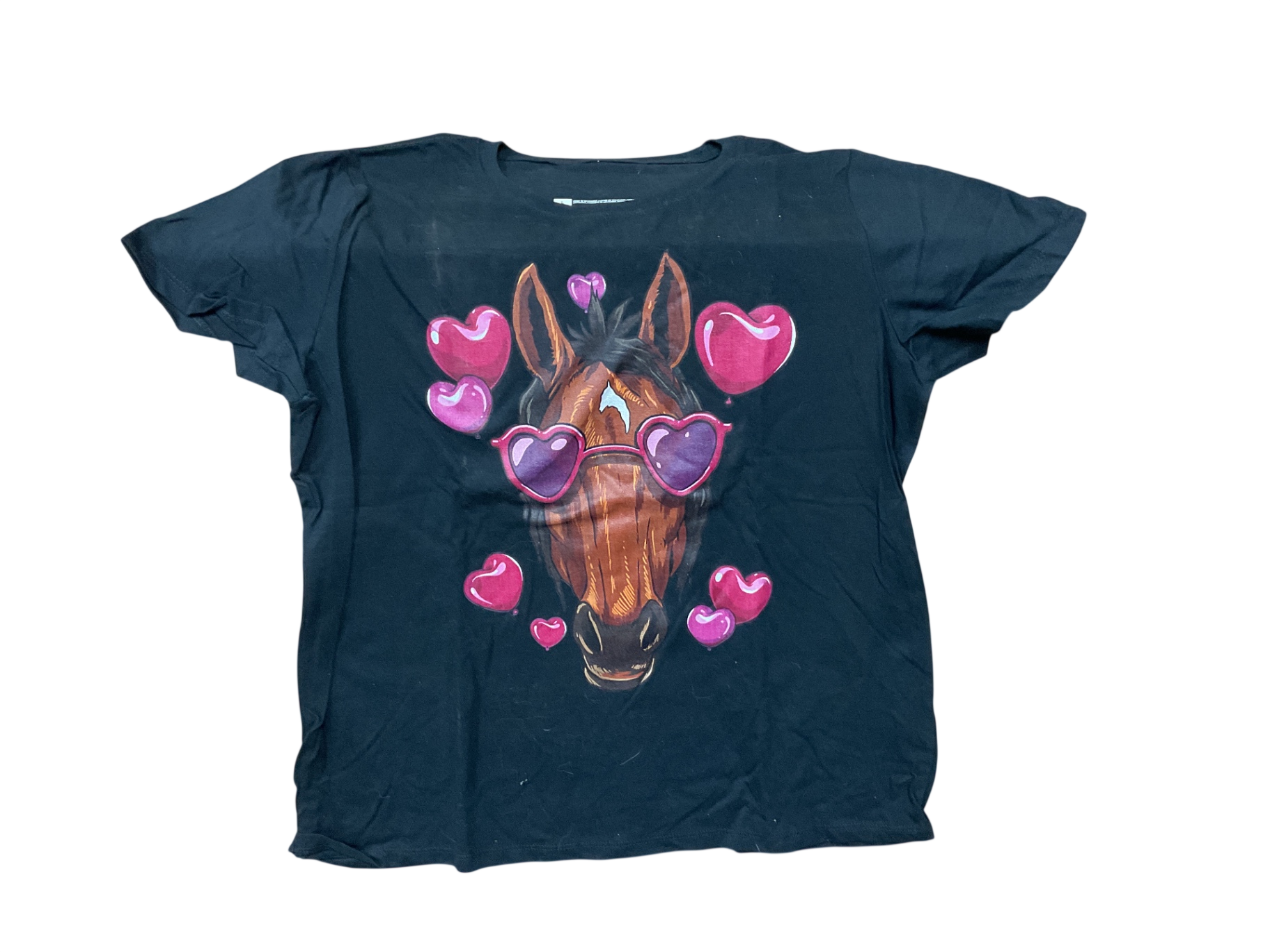 Heart & Horse T-Shirt Large Black