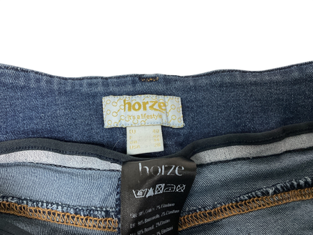 Horze Silicone Full Seat High Waist Denim Breech 28” Blue