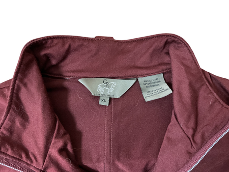 Goode Rider Quarter Zip Top Extra Large Maroon/Gray