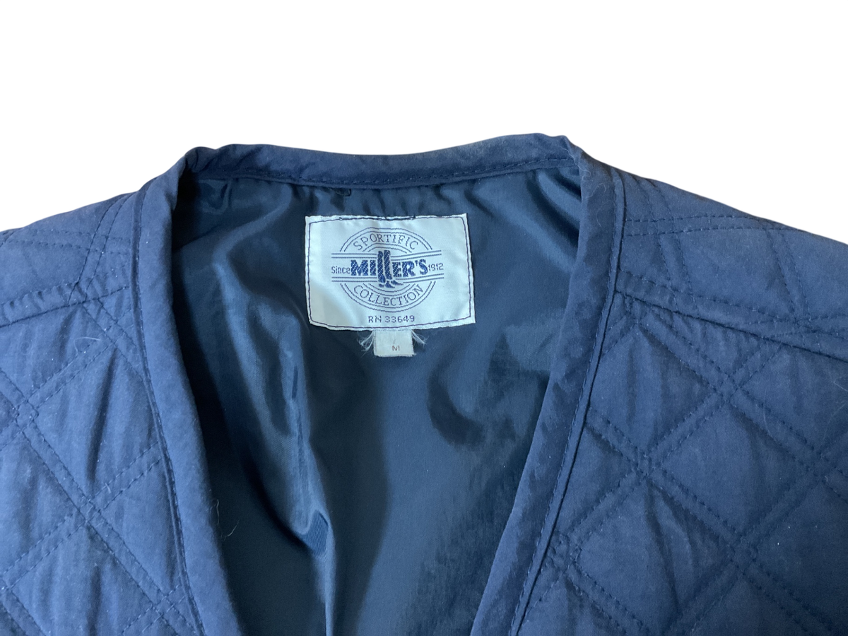 Miller’s Quilted Riding Vest Medium Navy blue