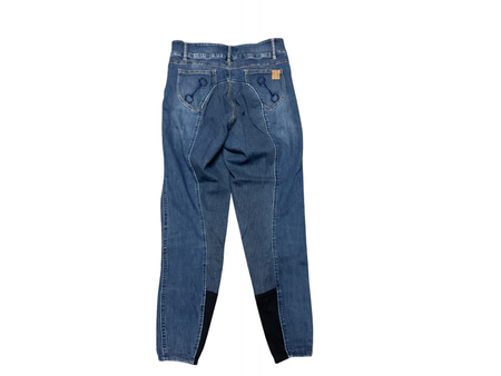 Horze Silicone Full Seat High Waist Denim Breech 28” Blue