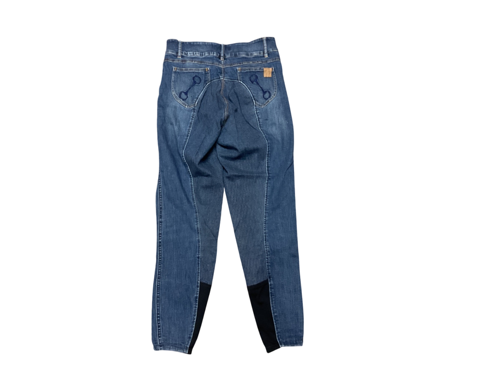 Horze Silicone Full Seat High Waist Denim Breech 28” Blue