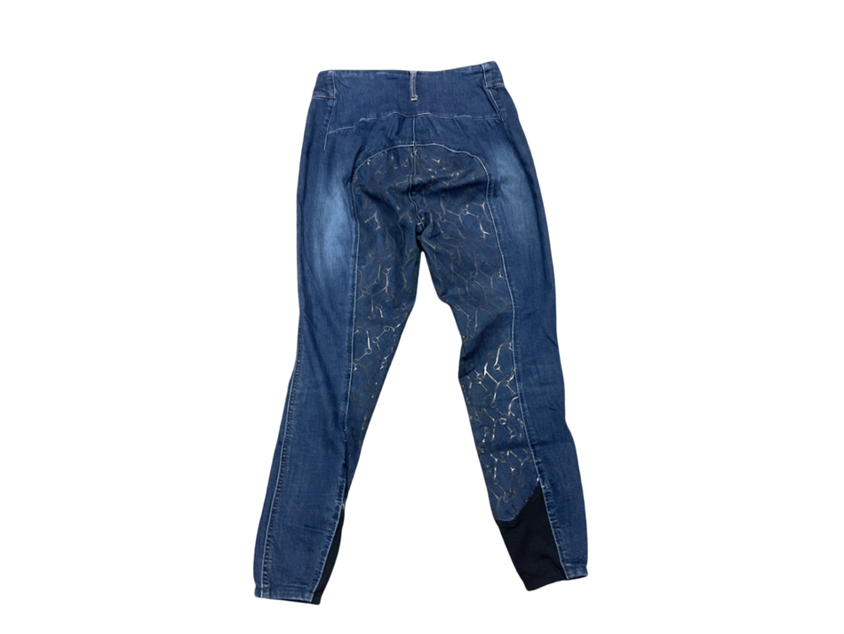 Horze High Waist Silicone Full Seat Denim Breech 28 Blue