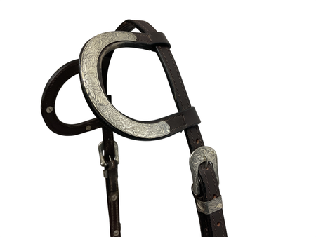Double Ear Loop Silvered Headstall 