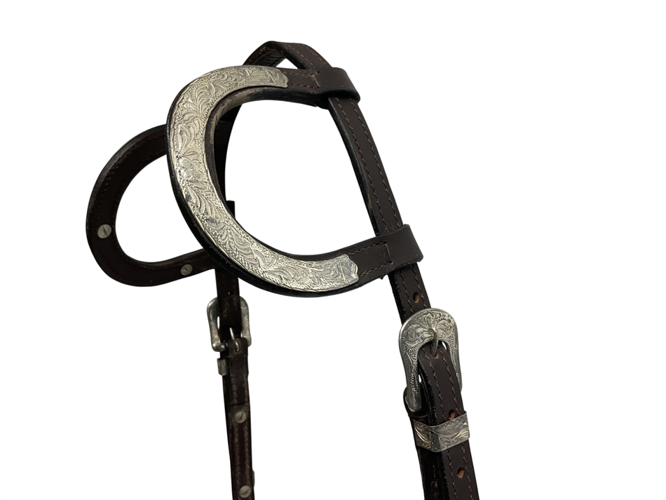 Double Ear Loop Silvered Headstall 