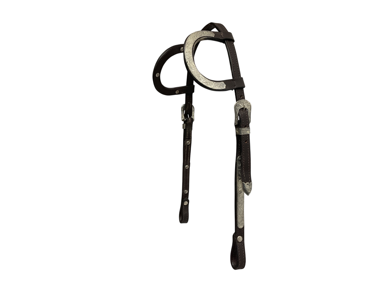 Double Ear Loop Silvered Headstall 