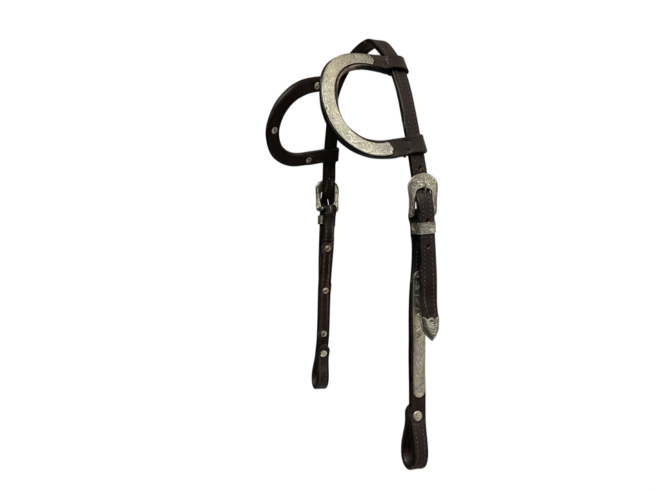 Double Ear Loop Silvered Headstall 