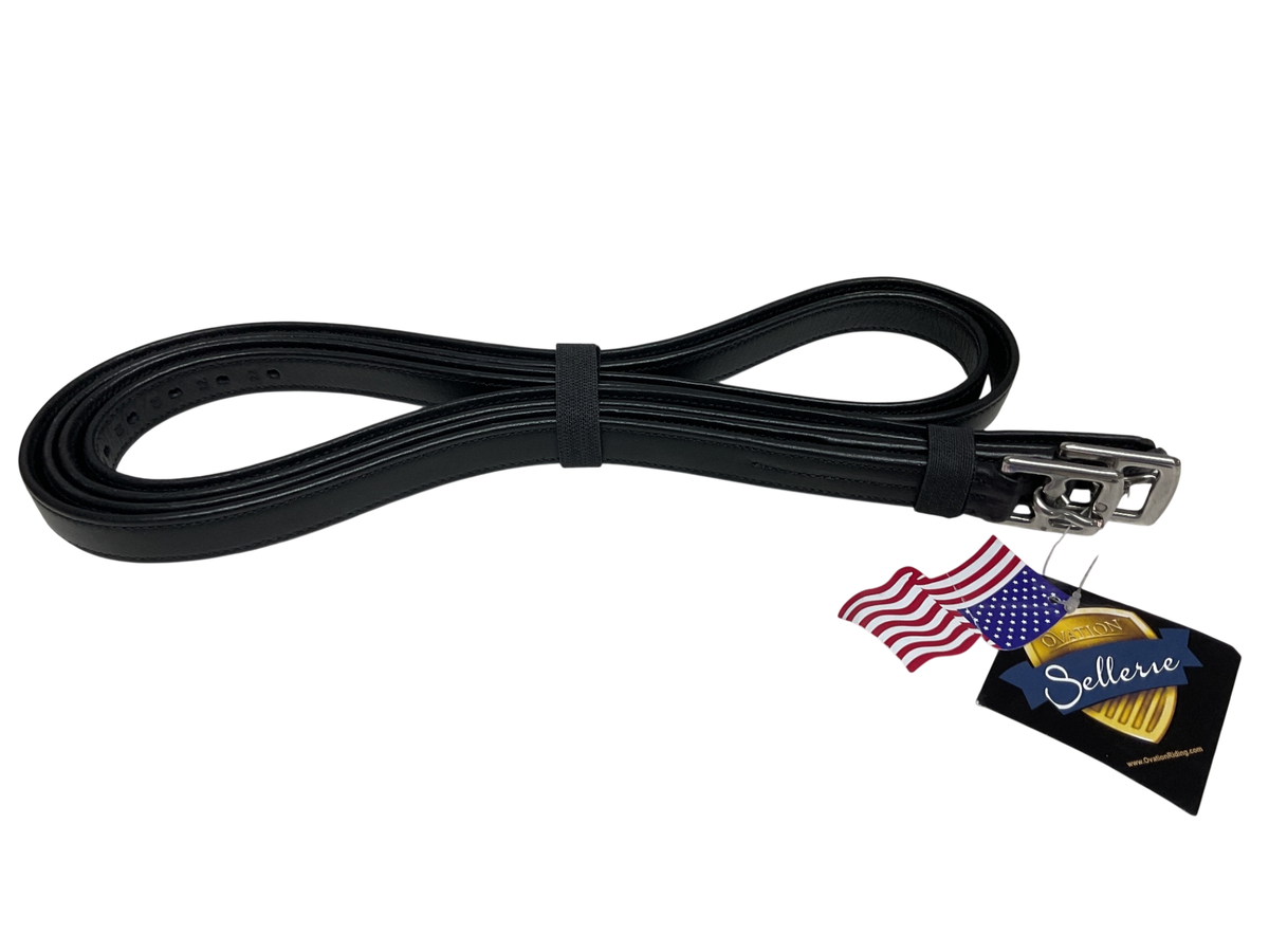 Ovation Triple Cover Stirrup Leathers 62 Black