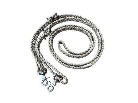 Braided Nylon Reins, Beige and brown