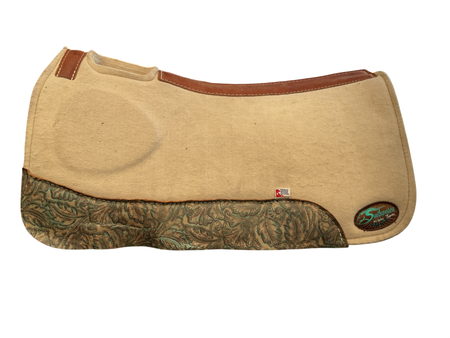 Southwestern Pro Series Saddle Pads Unknown Beige, brown and teal with a floral pattern