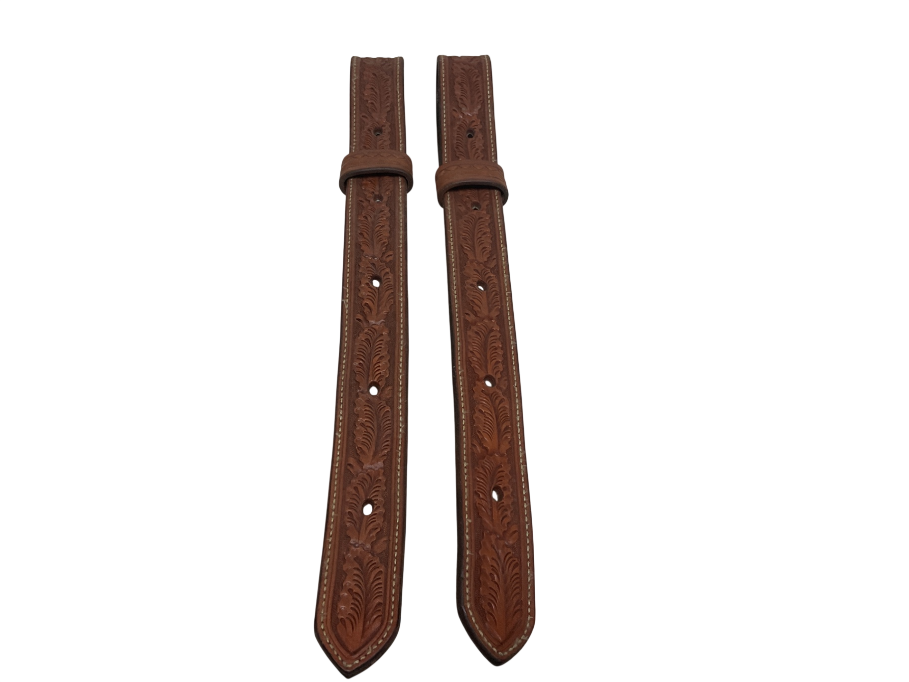 Tooled Leather Flank Billets, Pair