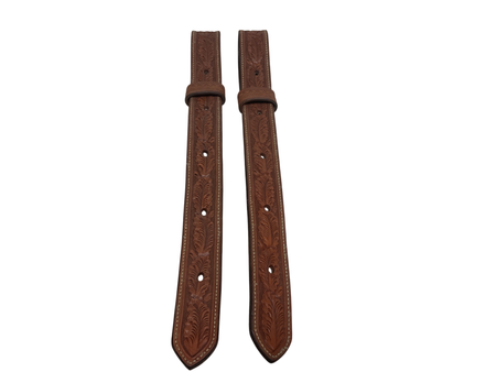 Tooled Leather Flank Billets, Pair