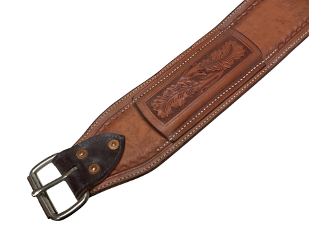 Tooled Leather Flank Cinch Light Oil