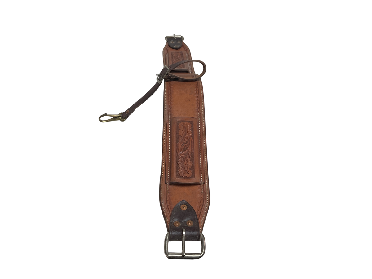 Tooled Leather Flank Cinch Light Oil