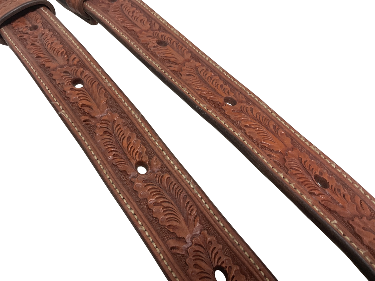 Tooled Leather Flank Billets, Pair