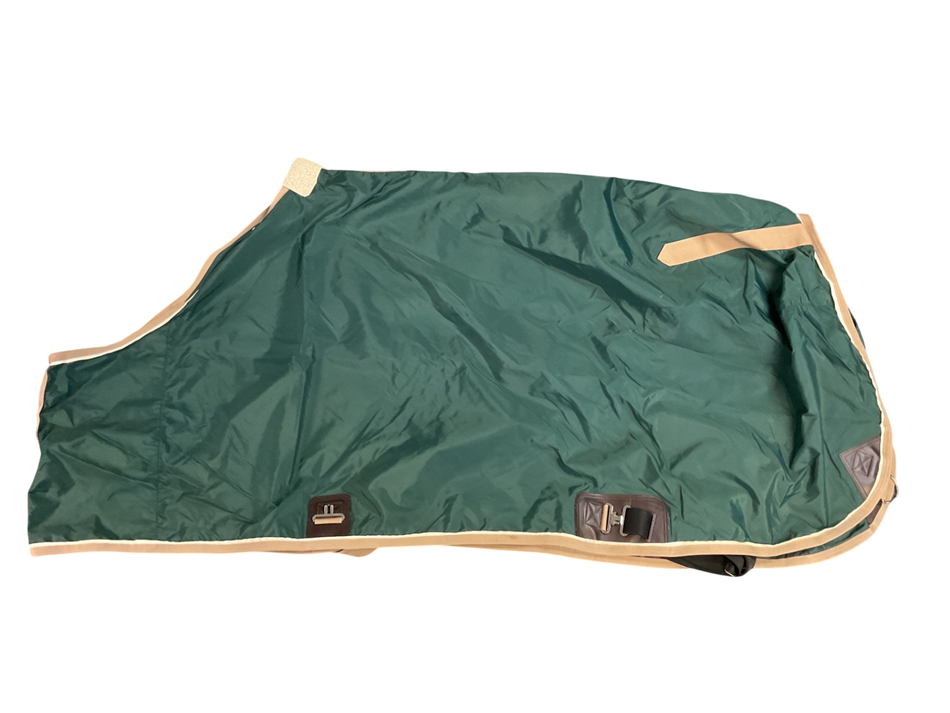 Turnout Sheet Closed Front 75 Dk Green/Tan/White