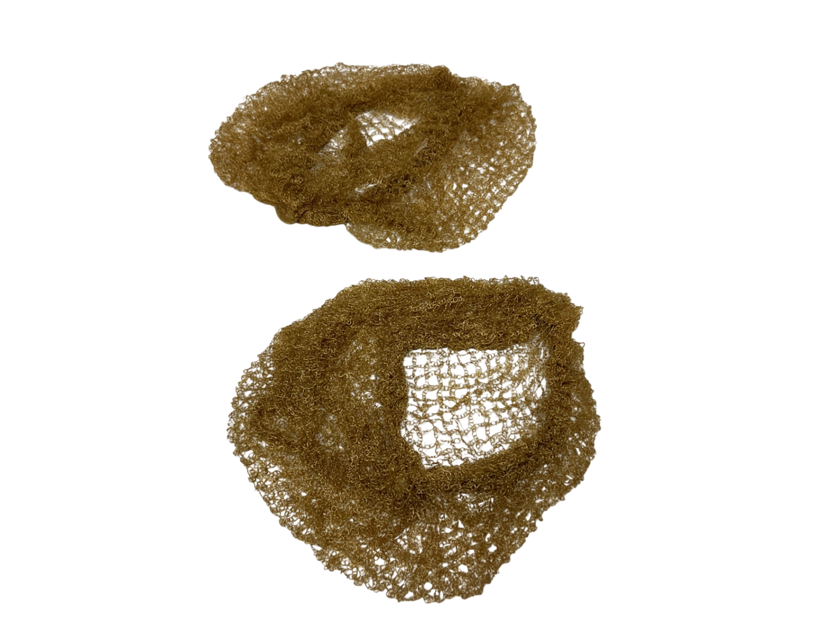 One Knot Hair Nets, Pair/Light Brown