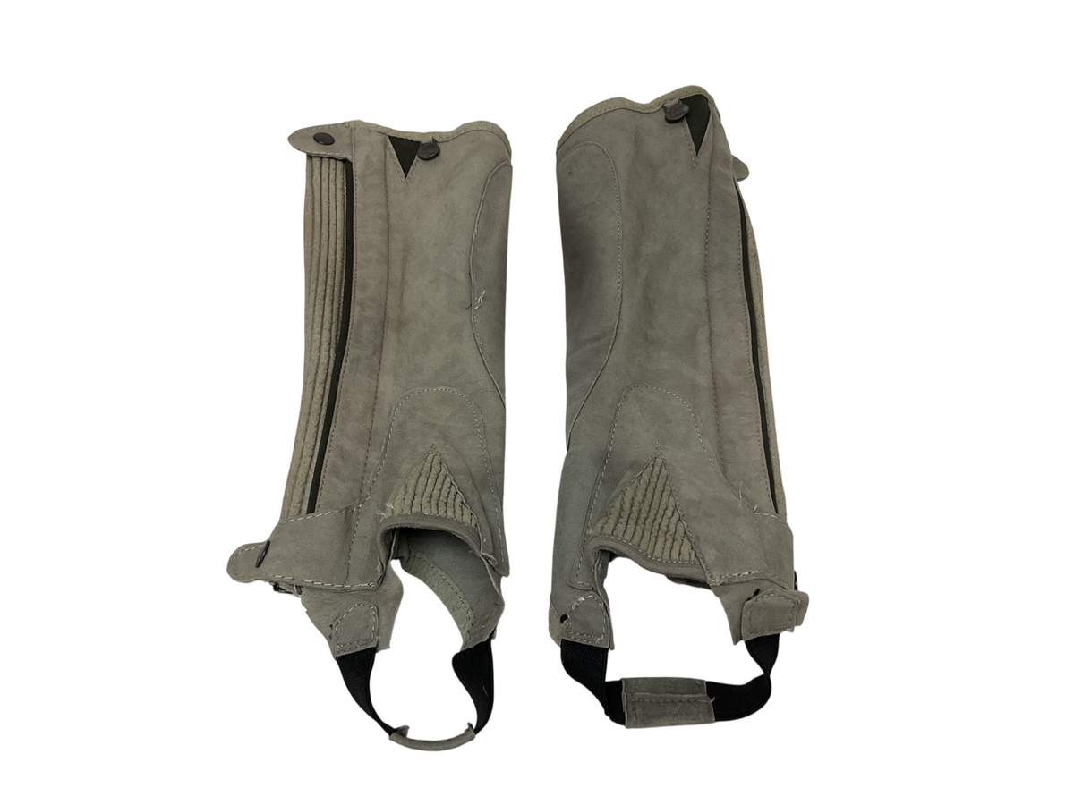 Ovation Suede Ribbed Half Chaps, Extra Small/Light Gray