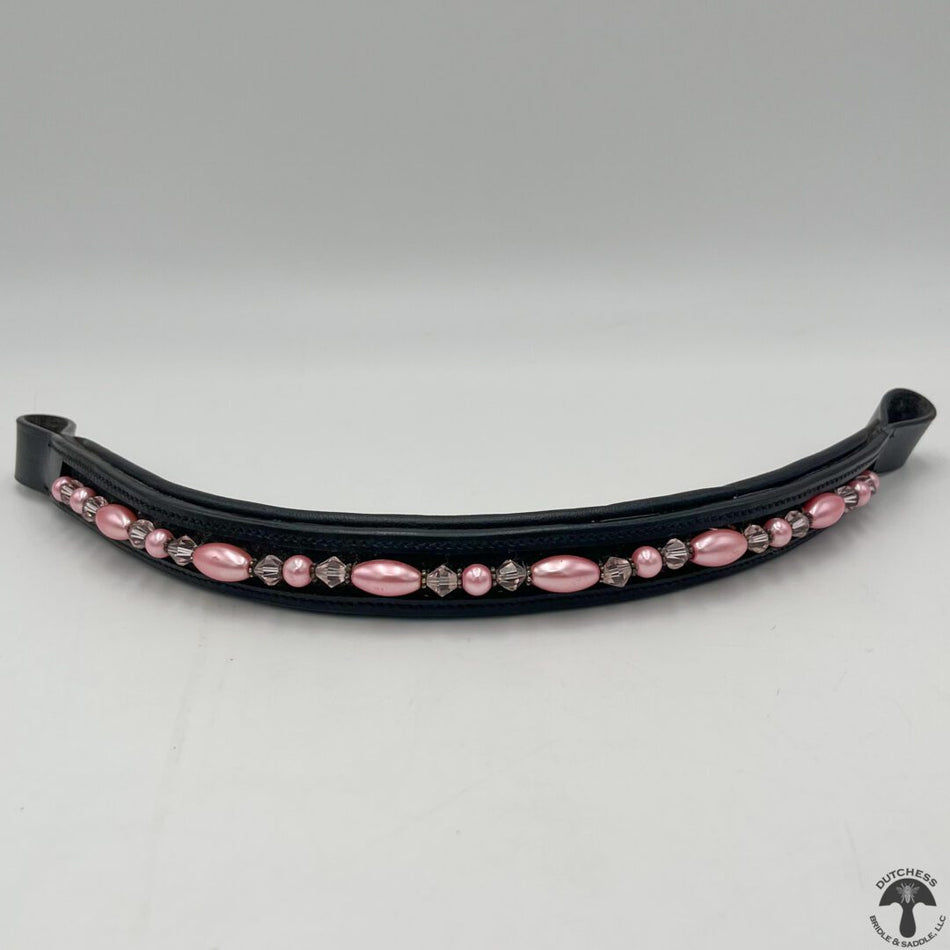 Dressage Browband with Pink Beading